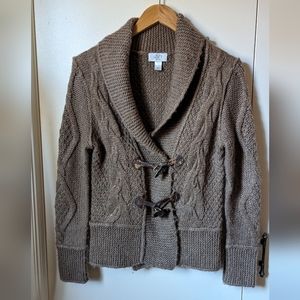 LOFT Chunky Knit Cardigan Petite Medium